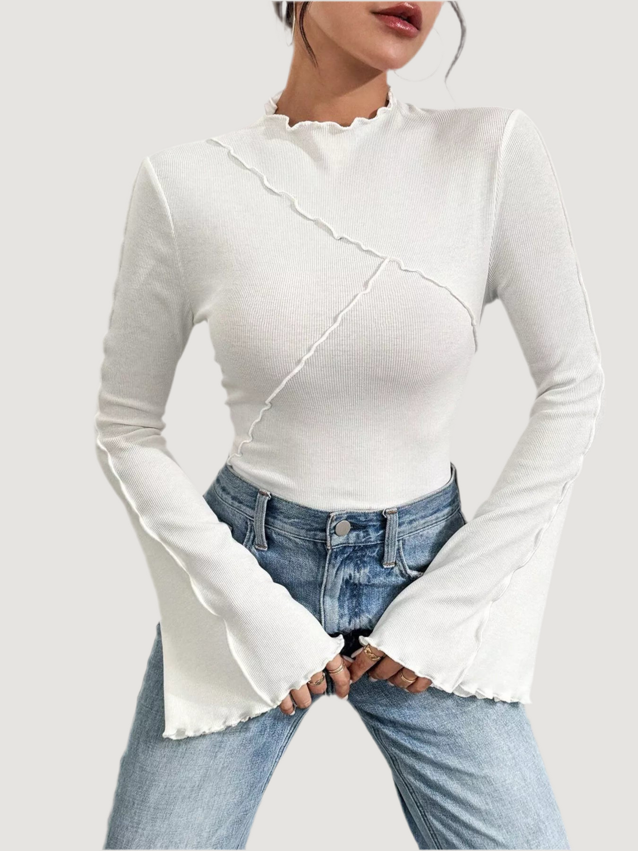 Lettuce Edge Flare Sleeve Top
