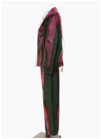 Personalized Graffiti Mesh Stitching Printing Two Piece Set Suit