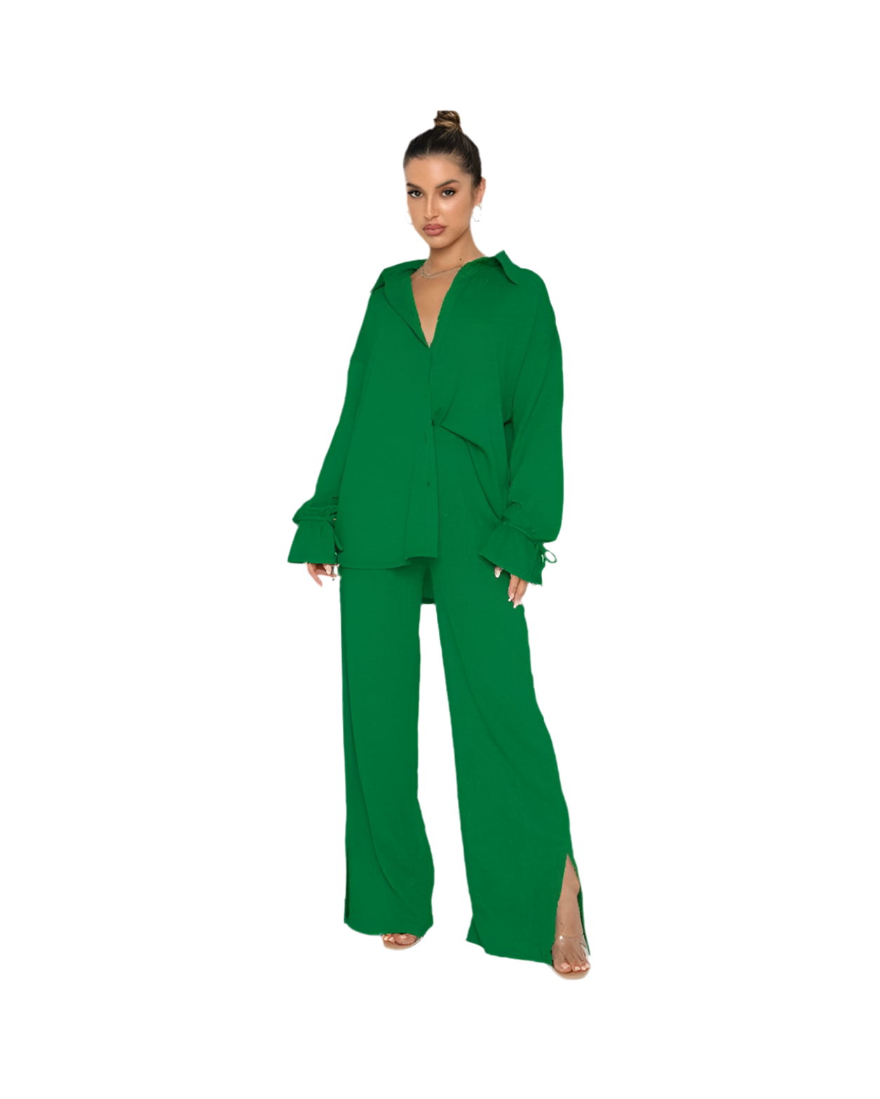 Earthtone Women's Modest Trendy Two-Piece Pant Set – Stylish Matching Outfit