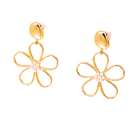 Alloy Flower Drop Earrings