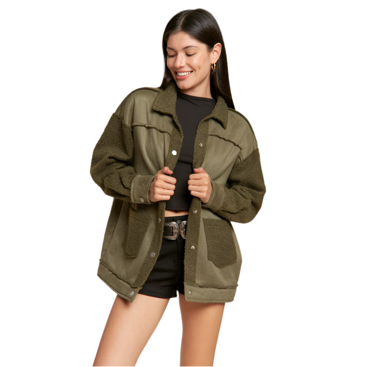 FAUX FUR AND SUEDE JACKET JJO5028