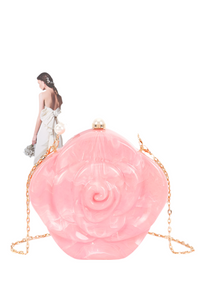 Acrylic Clutch Purse W/pearl Handle