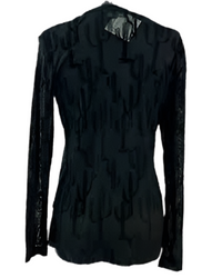 Black Boho Chic All About Cactus 3D Print Mesh Top – Bohemian Style Top