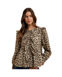 Leopard Stylish Tops & Blouses for Women – Annie Wear Leopard Peplum Blouse