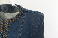 Personality Women Delicate Personality Padded Shoulder Denim Jacket Short Coat Women