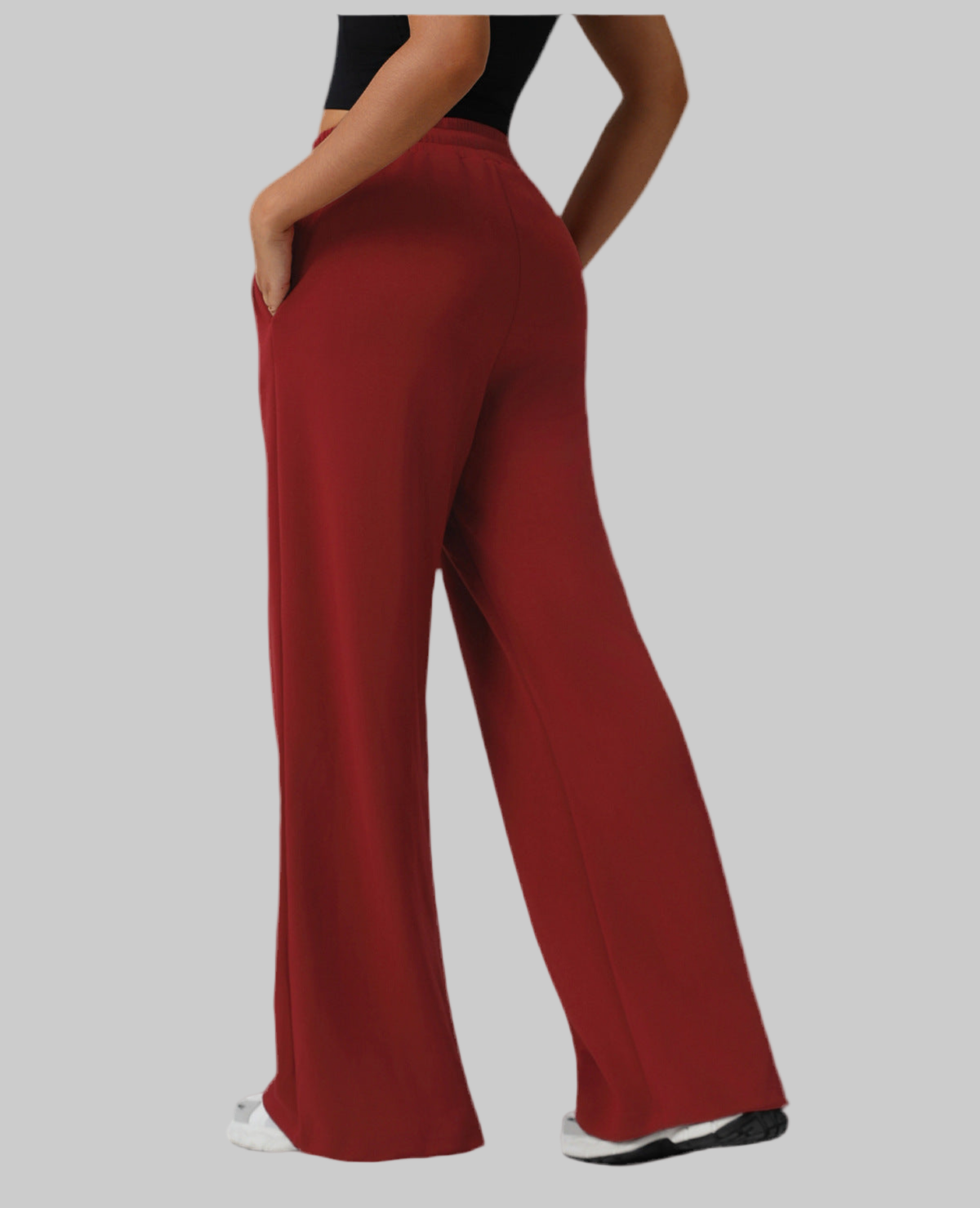 High Waist Drawstring Exercise Casual Pants Autumn Winter Yoga Wide Leg Pants Fashionable All Match Loose Casual Pants - Modestly Vogue