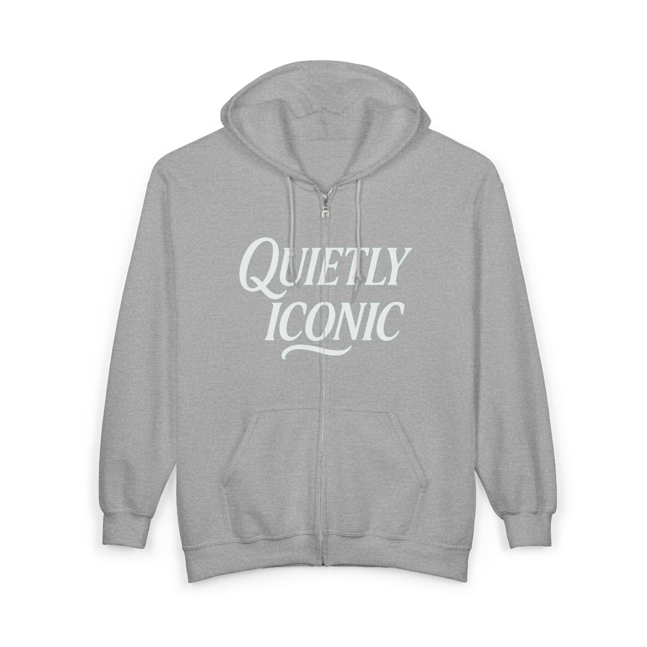 Quietly Iconic Modest Mindset Statement Zip Front Hoodie Sweatshirt
