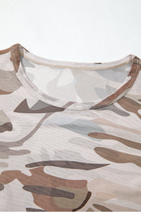 Green Camouflage Print Slim Fit Long Sleeve Top – Women's - Modestly Vogue