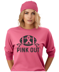Pink Out Football Long Sleeve Tee