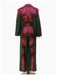 Personalized Graffiti Mesh Stitching Printing Two Piece Set Suit