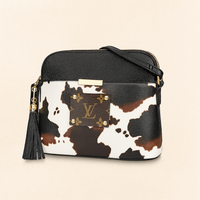 Versatile Upcycled LV Vegan Cowhide Print Crossbody Bag – Stylish & Functional - Modestly Vogue