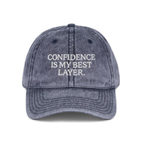 Confidence Quote Hat – Vintage Embroidered Dad Cap - Modestly Vogue