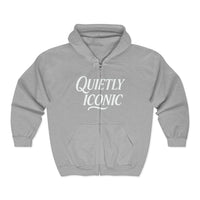 Quietly Iconic Modest Mindset Statement Zip Front Hoodie Sweatshirt