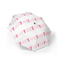 Stylish Foldable Umbrella with Pink Ribbons, Compact Travel Umbrella, Breast Cancer Awareness Support Umbrella