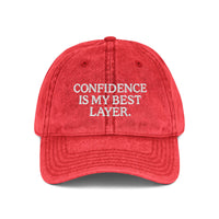 Confidence Quote Hat – Vintage Embroidered Dad Cap - Modestly Vogue