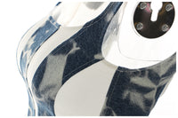 Stitching Contrast Color Washed Denim Slim Top Vest Camisole Women