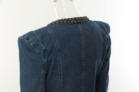 Personality Women Delicate Personality Padded Shoulder Denim Jacket Short Coat Women
