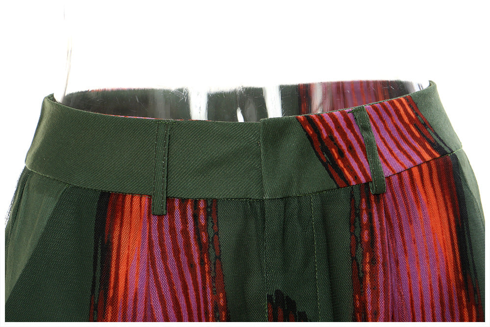 Personalized Graffiti Mesh Stitching Printing Two Piece Set Suit