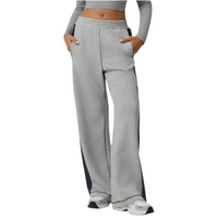 Contrast Color Yoga Sports Wide Leg Pants High Waist Loose Sports Casual Trousers Flab Hiding Slimming Workout Pants