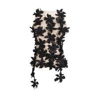 Black Mesh Stitching Sleeveless Vest for Women - Spring Summer Top