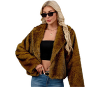 Women Clothing Faux Fur Coat Plush Warm