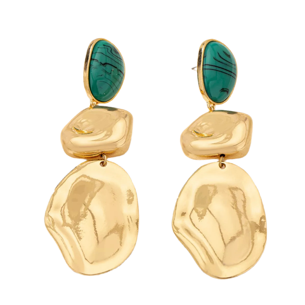 18K Gold-Plated Alloy Drop Earrings