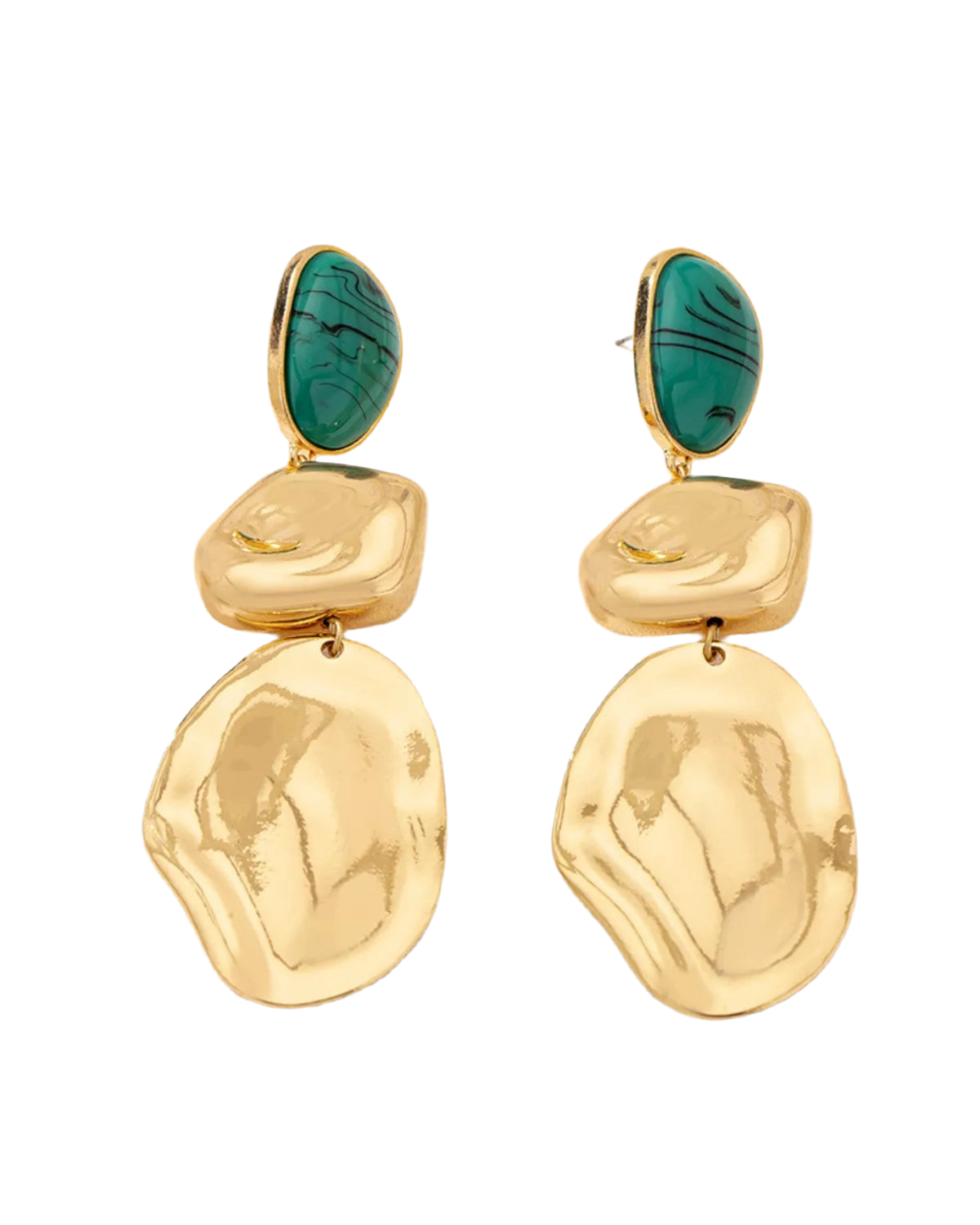 18K Gold-Plated Alloy Drop Earrings