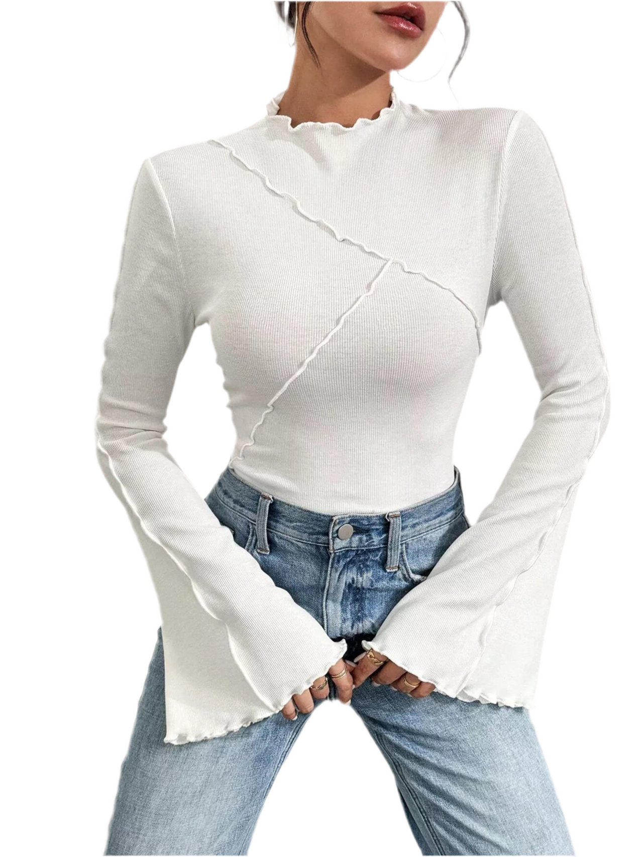 Lettuce Edge Flare Sleeve Top