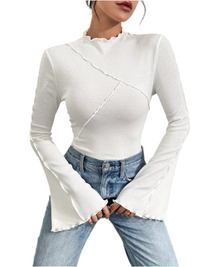 Lettuce Edge Flare Sleeve Top