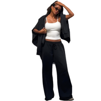 Women lothing Autumn Zipper Hooded Sweater Slim Fit Drawstring Casual Pants Set
