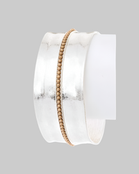 2 Tone Matte Finish Adjustable Open Cuff - Modestly Vogue