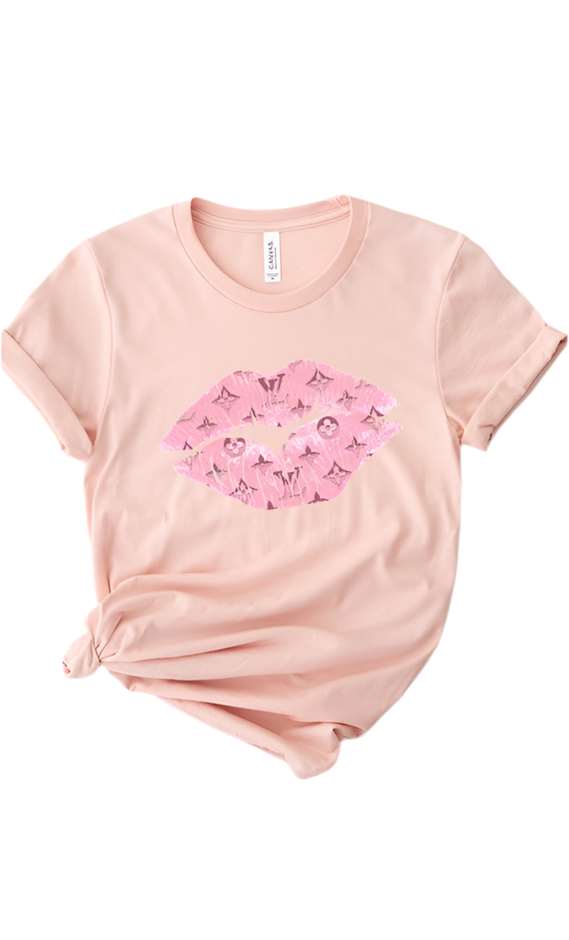 Designer Pink Lips PLUS SIZE Graphic Tee