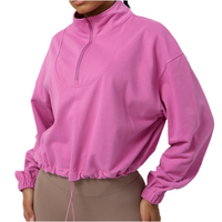 Loose Long Sleeve Casual Sports Sweater Top Outdoor Running Cycling Training Zipper Coat Sweatshirt