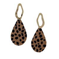 Animal Print Teardrop Velvet Earrings