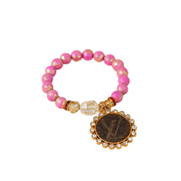Upcycled LV Pink Stretch Bracelet – Sustainable Luxury Jewelry - Modestly Vogue