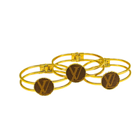 LV Upcycled Gold Bezel Cuff Bracelet – Luxury Eco-Friendly Jewelry - Modestly Vogue