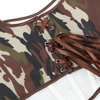 Earthtone Camouflage Adjustable Shoulder Strap Women Tube Top Push up Top