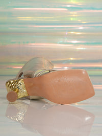 Golden Super High Heel Sandal Boots