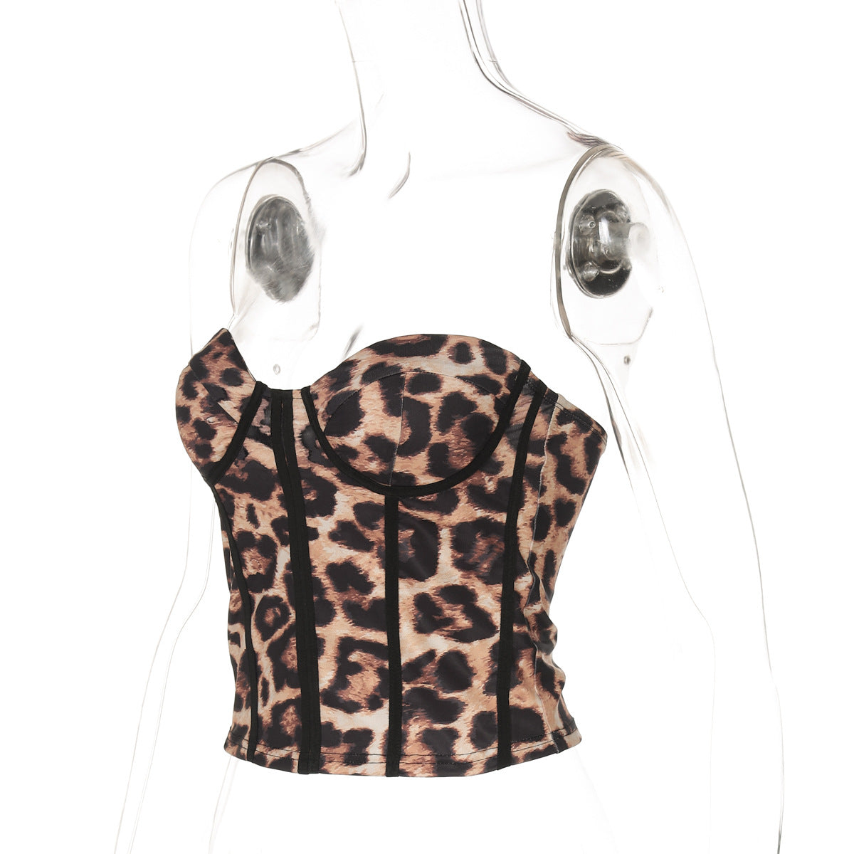 Leopard Print Women Clothing Summer Vest Outdoor Wear Niche Super Short Top