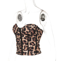 Leopard Print Women Clothing Summer Vest Outdoor Wear Niche Super Short Top