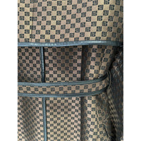 Autumn Winter Star Belt Jacquard Maze Pattern Long Trench Coat