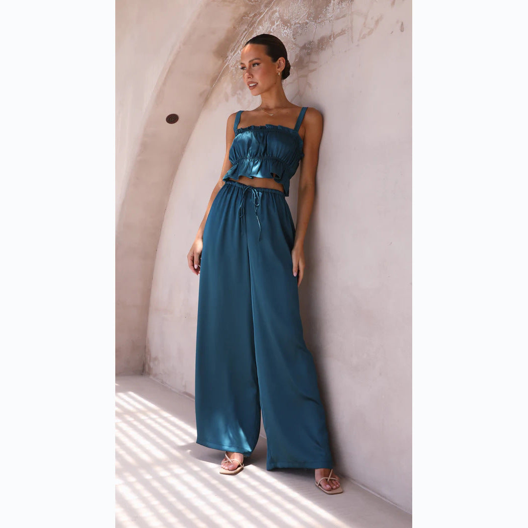 Summer Street Wide Leg Two Piece Set - Modestly Vogue