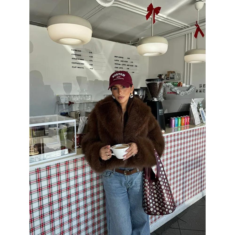 Fox Fur Jacket Women Short Autumn Winter Faux Fur Coat Young All Match Plush Women Clothing