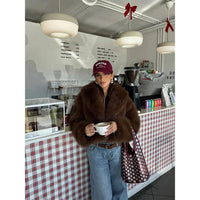 Fox Fur Jacket Women Short Autumn Winter Faux Fur Coat Young All Match Plush Women Clothing