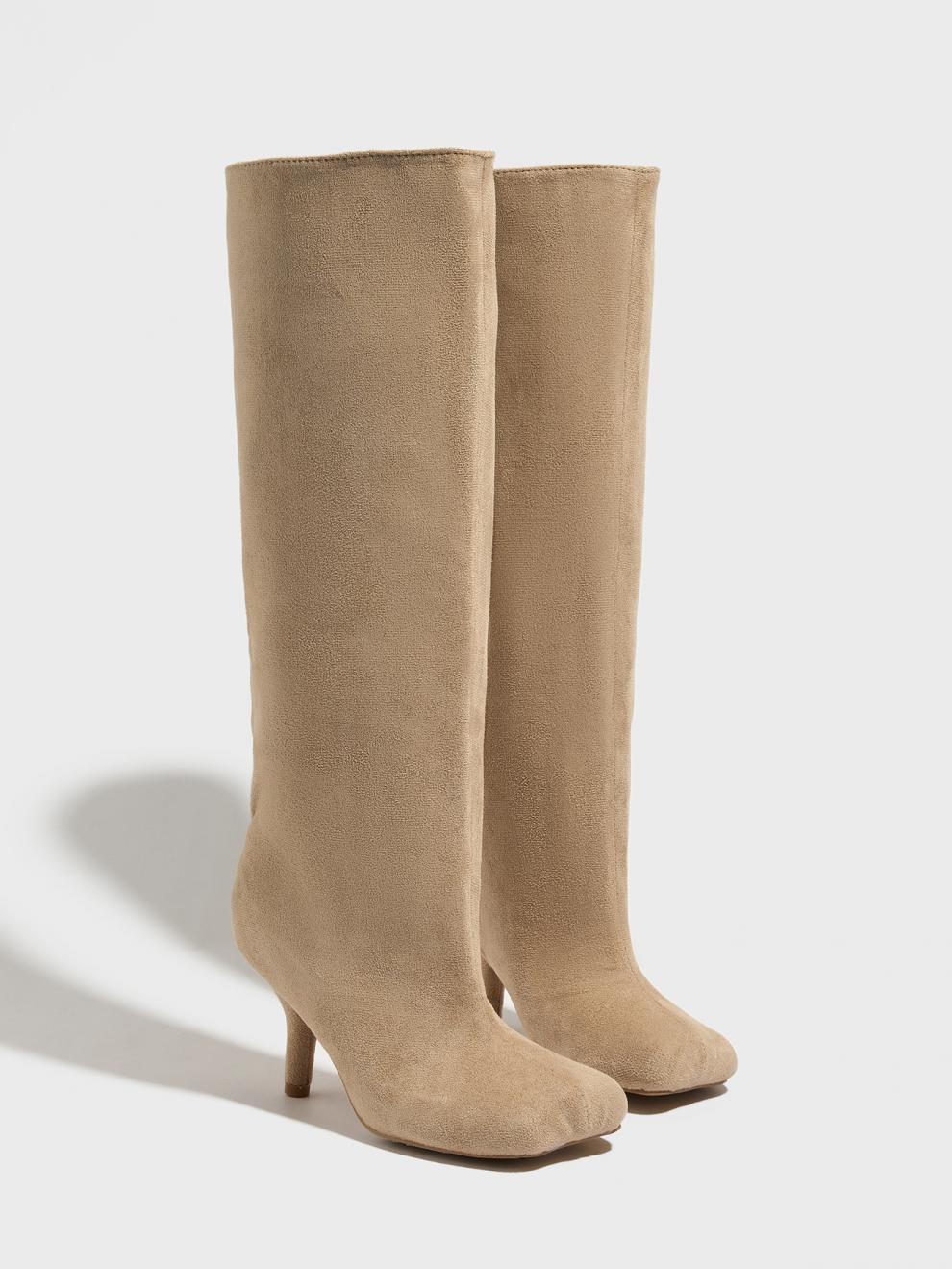 US Size Knee High Suede Wide Calf Knee High Boots
