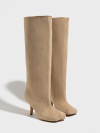 US Size Knee High Suede Wide Calf Knee High Boots