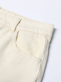 Neutral Blooming Ink Painting Patchwork Trousers for Women - High Waist Autumn Casual Jeans