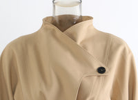 Neutral Winter Tight Waist Slimming Flounce Irregular Asymmetric Cutting Jacket Women