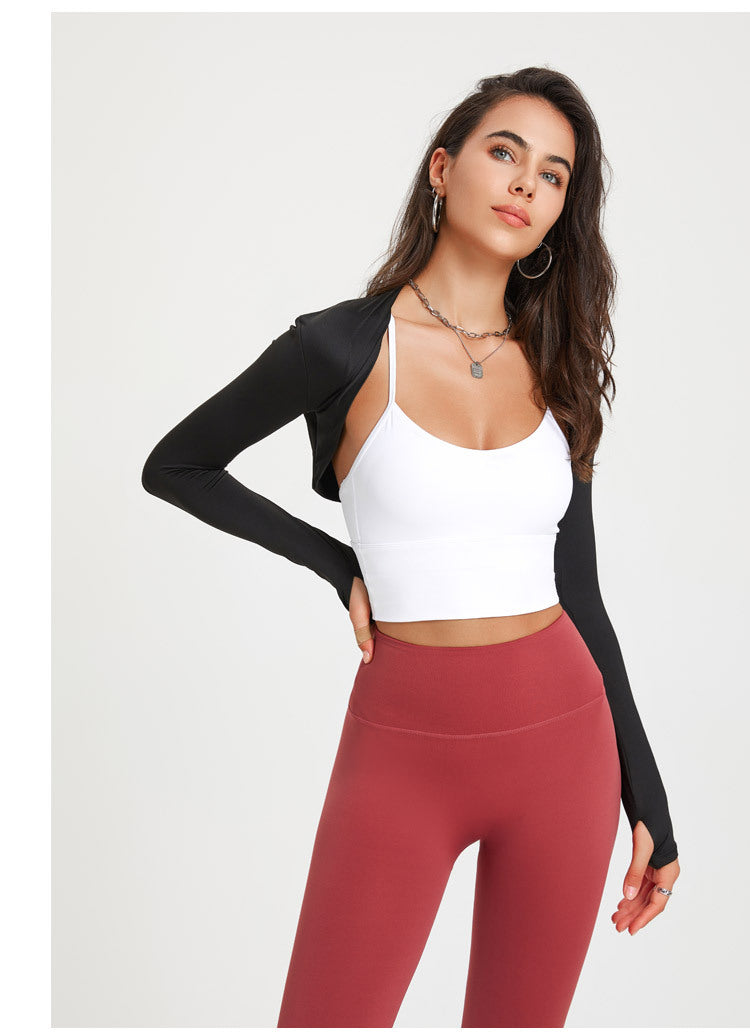 Sports Long Sleeve Yoga Dance Shawl Workout Shrug Top