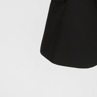 Black Blazer for Women - Simple Spring Autumn Sleeveless Belt Collared Design